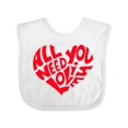thumbnail image 1 of Inktastic All You Need is Love Red Heart Shape Boys or Girls Baby Bib, 1 of 4