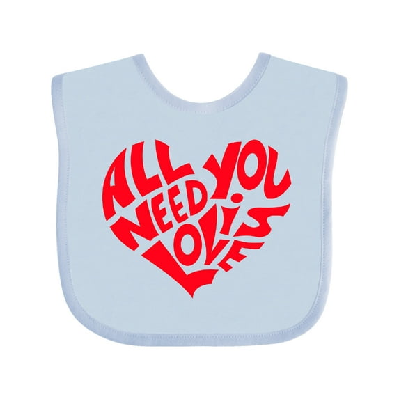 Inktastic All You Need is Love Red Heart Shape Boys or Girls Baby Bib