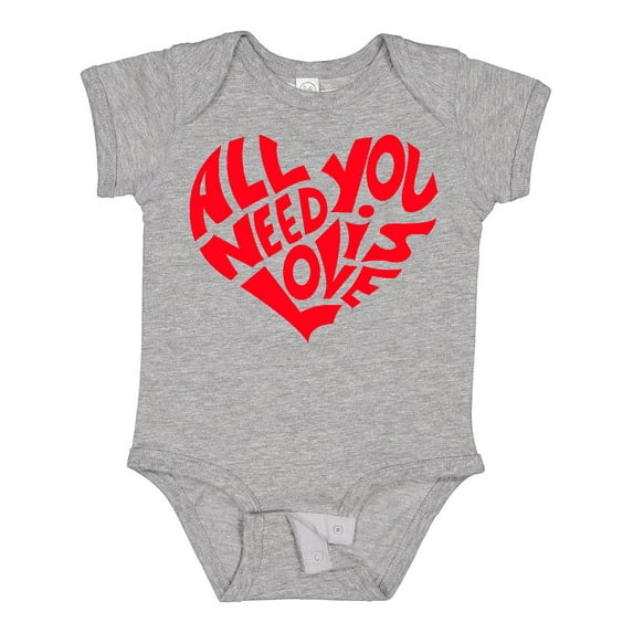 Inktastic All You Need is Love Red Heart Shape Boys or Girls Baby Bodysuit