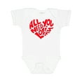 thumbnail image 1 of Inktastic All You Need is Love Red Heart Shape Boys or Girls Baby Bodysuit, 1 of 5