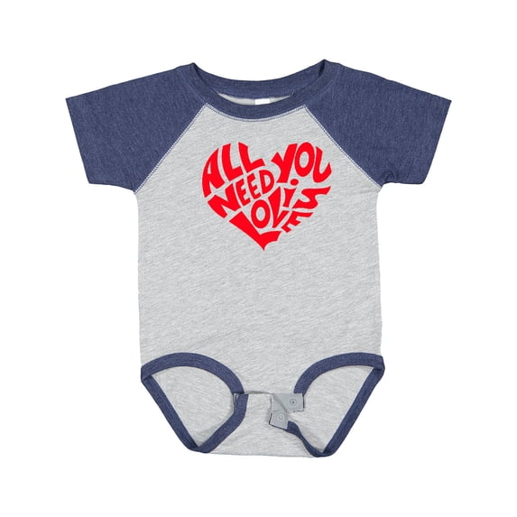 Inktastic All You Need is Love Red Heart Shape Boys or Girls Baby Bodysuit