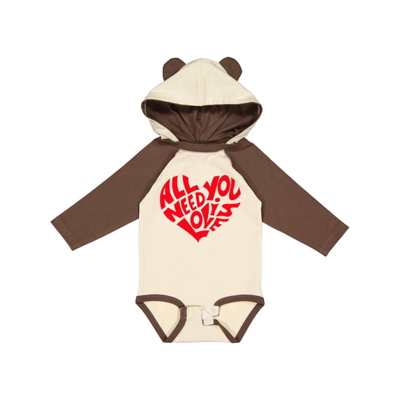 Inktastic All You Need is Love Red Heart Shape Boys or Girls Long Sleeve Baby Bodysuit