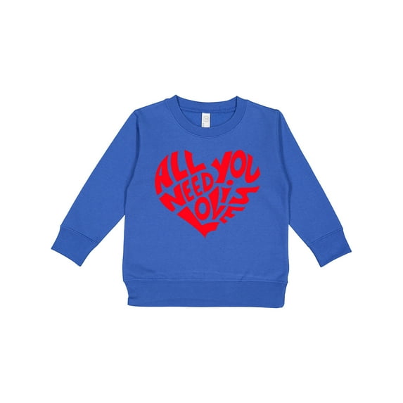 Inktastic All You Need is Love Red Heart Shape Toddler Sweatshirt