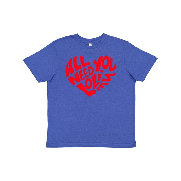 Inktastic All You Need is Love Red Heart Shape Youth T-Shirt