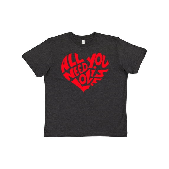 Inktastic All You Need is Love Red Heart Shape Youth T-Shirt