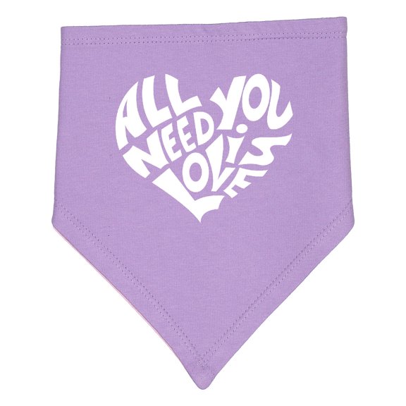 Inktastic All You Need is Love White Heart Shape Baby Bandana Bib