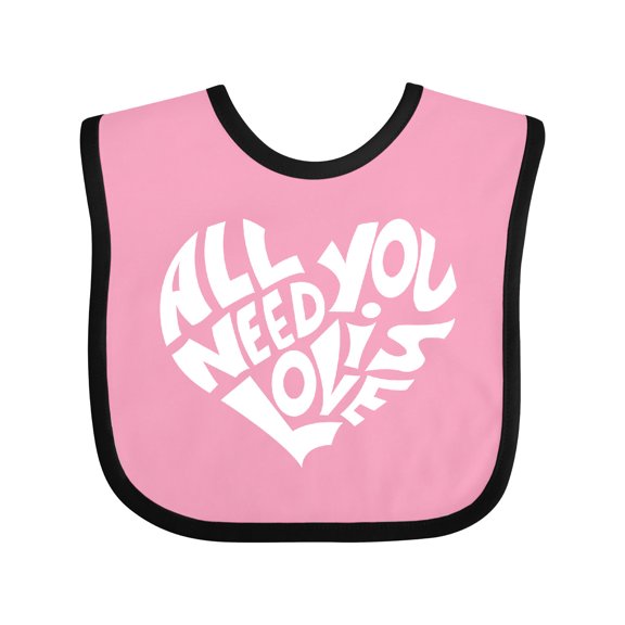Inktastic All You Need is Love White Heart Shape Boys or Girls Baby Bib