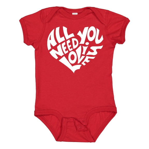 Inktastic All You Need is Love White Heart Shape Boys or Girls Baby Bodysuit