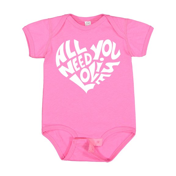 Inktastic All You Need is Love White Heart Shape Boys or Girls Baby Bodysuit