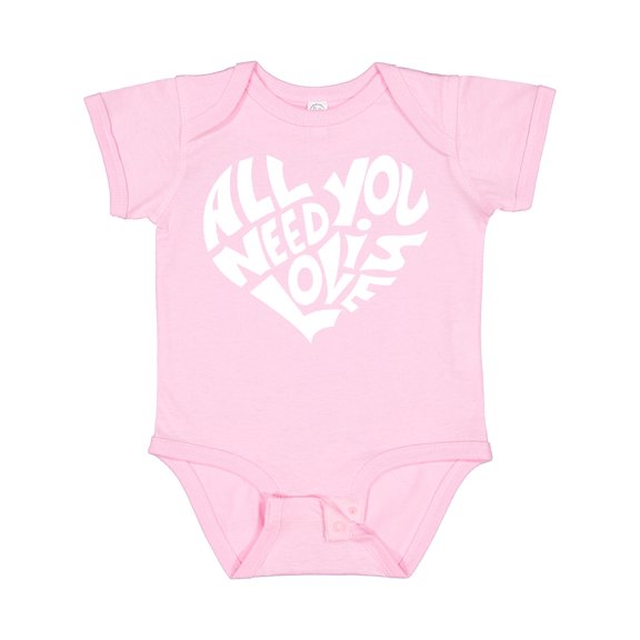 Inktastic All You Need is Love White Heart Shape Boys or Girls Baby Bodysuit