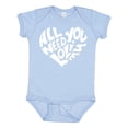 thumbnail image 1 of Inktastic All You Need is Love White Heart Shape Boys or Girls Baby Bodysuit, 1 of 5