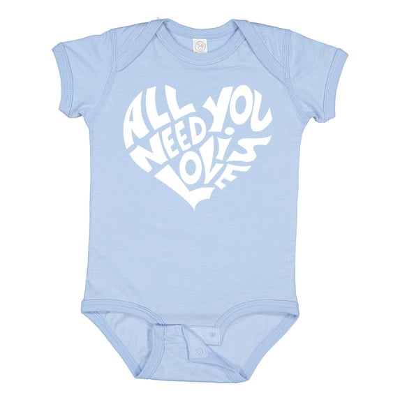 Inktastic All You Need is Love White Heart Shape Boys or Girls Baby Bodysuit