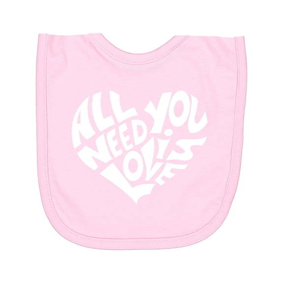 Inktastic All You Need is Love White Heart Shape Newborn Bib