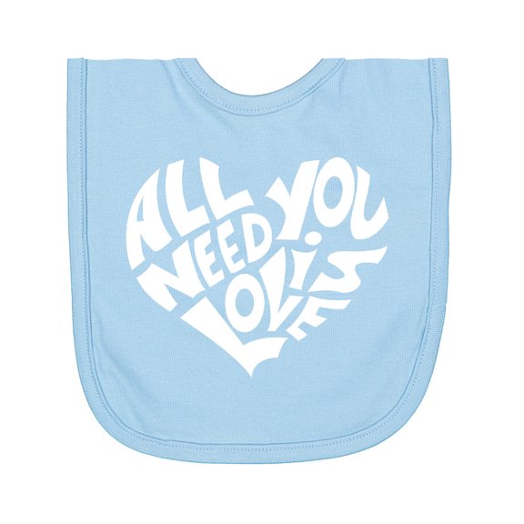 Inktastic All You Need is Love White Heart Shape Newborn Bib