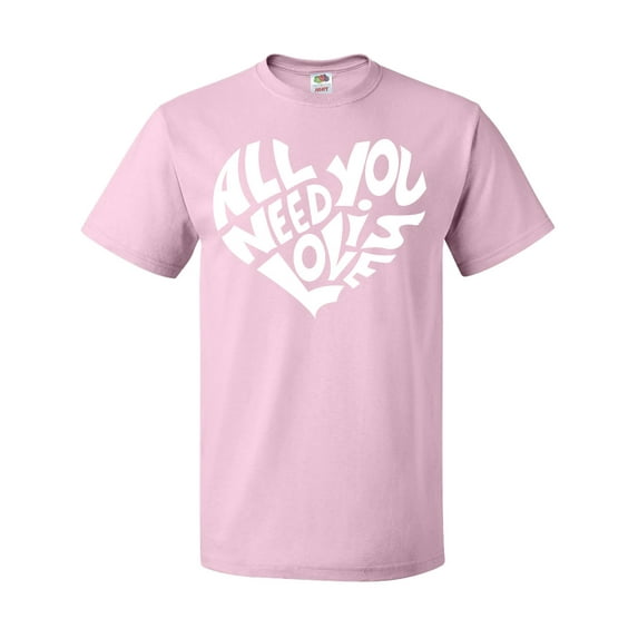 Inktastic All You Need is Love White Heart Shape T-Shirt