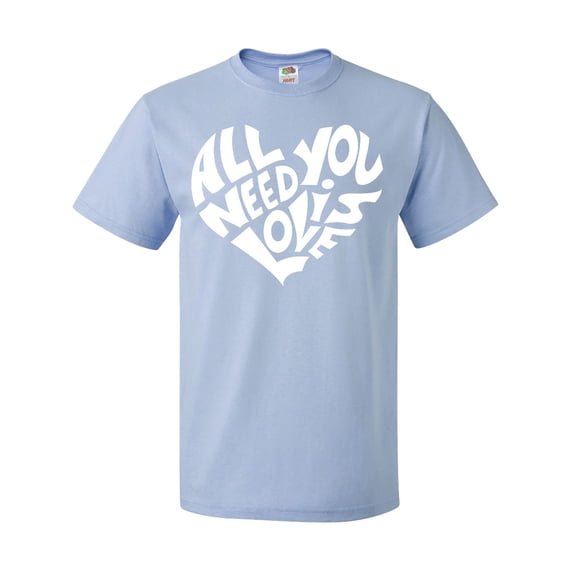 Inktastic All You Need is Love White Heart Shape T-Shirt