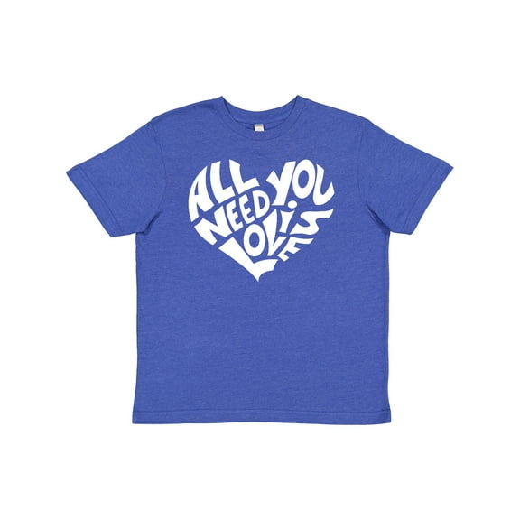 Inktastic All You Need is Love White Heart Shape Youth T-Shirt