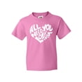 thumbnail image 1 of Inktastic All You Need is Love White Heart Shape Youth T-Shirt, 1 of 5
