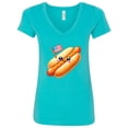 thumbnail image 1 of Inktastic All-american Hot Dog Women's V-Neck T-Shirt, 1 of 5