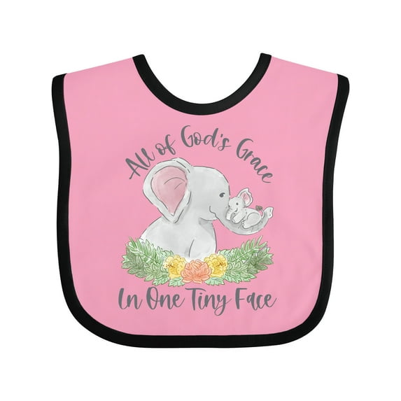 Inktastic All of God's Grace in One Tiny Face Boys or Girls Baby Bib