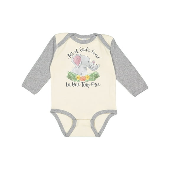 Inktastic All of God's Grace in One Tiny Face Boys or Girls Long Sleeve Baby Bodysuit