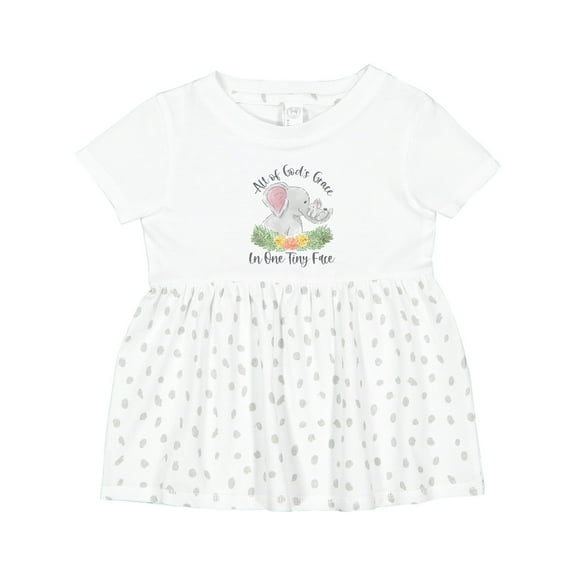 Inktastic All of God's Grace in One Tiny Face Girls Baby Dress