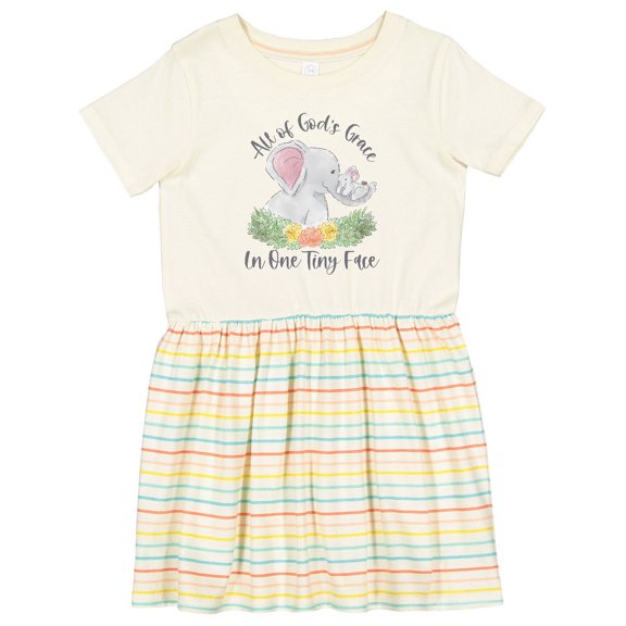 Inktastic All of God's Grace in One Tiny Face Girls Toddler Dress