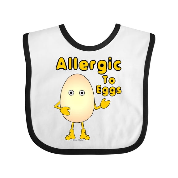 Inktastic Allergic to Eggs Boys or Girls Baby Bib