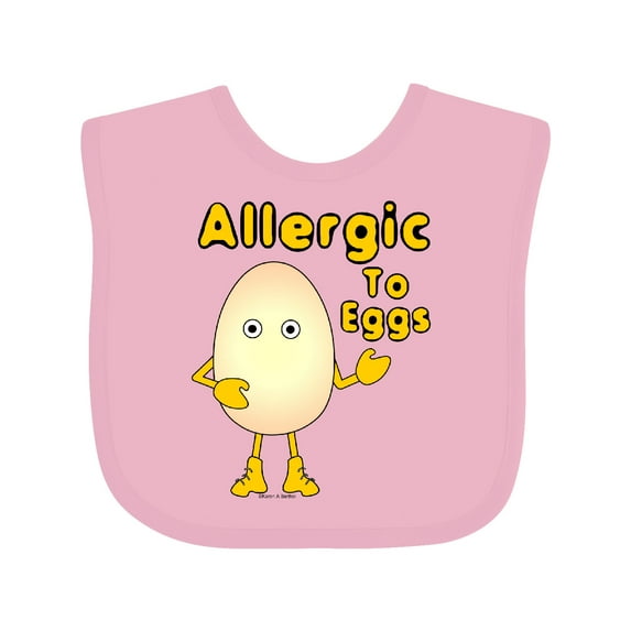 Inktastic Allergic to Eggs Boys or Girls Baby Bib