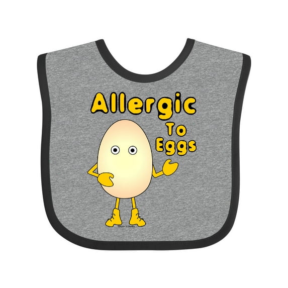 Inktastic Allergic to Eggs Boys or Girls Baby Bib