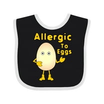 Inktastic Allergic to Eggs Boys or Girls Baby Bib