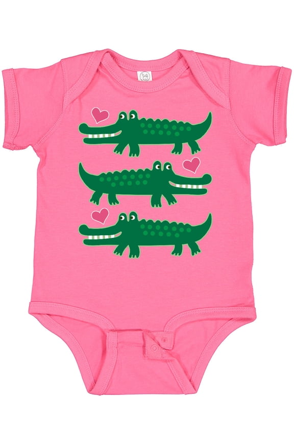 Alligator Crocodile Reptile Girls Baby Bodysuit