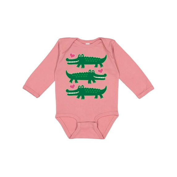Inktastic Alligator Crocodile Reptile Girls Long Sleeve Baby Bodysuit