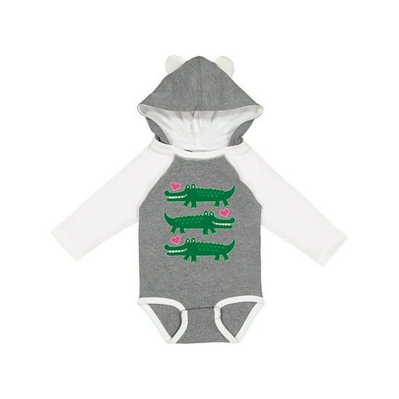 Inktastic Alligator Crocodile Reptile Girls Long Sleeve Baby Bodysuit