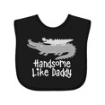 thumbnail image 1 of Inktastic Alligator Handsome Like Daddy Baby Boy Boys Baby Bib, 1 of 4