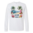 thumbnail image 1 of Inktastic Aloha Hawaii Tropical Beach Surfboard Design Long Sleeve T-Shirt, 1 of 5