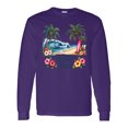thumbnail image 1 of Inktastic Aloha Hawaii Tropical Beach Surfboard Design Long Sleeve T-Shirt, 1 of 5