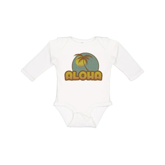 Inktastic Aloha Palm Boys or Girls Long Sleeve Baby Bodysuit