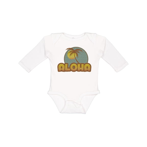 Inktastic Aloha Palm Boys or Girls Long Sleeve Baby Bodysuit