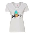 thumbnail image 1 of Inktastic Aloha- in Cursive with Pineapple Rainbow Colors Women's V-Neck T-Shirt, 1 of 5