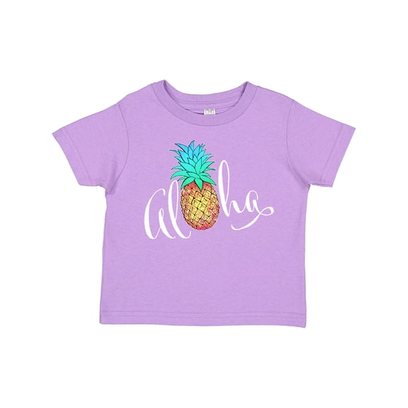 Inktastic Aloha- in cursive with pineapple rainbow colors Boys or Girls Toddler T-Shirt