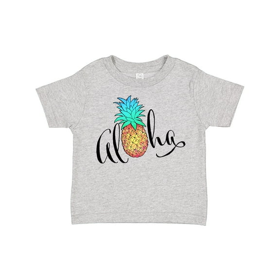 Inktastic Aloha- in cursive with pineapple rainbow colors Boys or Girls Toddler T-Shirt