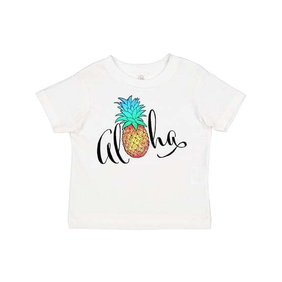Inktastic Aloha- in cursive with pineapple rainbow colors Boys or Girls Toddler T-Shirt