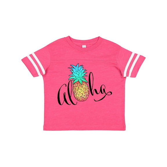 Inktastic Aloha- in cursive with pineapple rainbow colors Boys or Girls Toddler T-Shirt