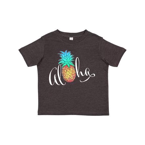 Inktastic Aloha- in cursive with pineapple rainbow colors Boys or Girls Toddler T-Shirt
