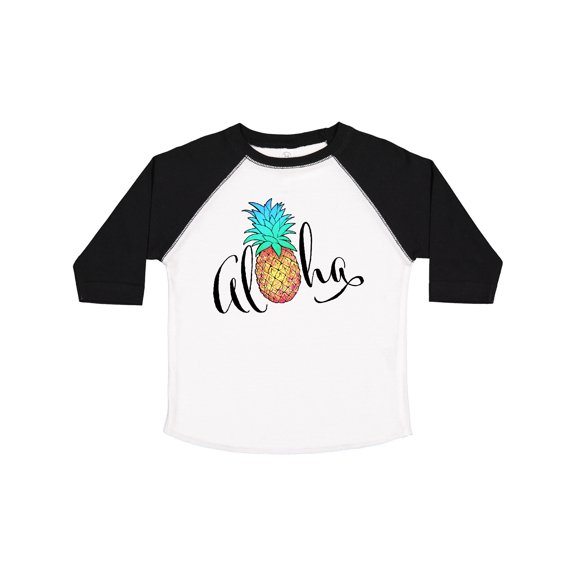 Inktastic Aloha- in cursive with pineapple rainbow colors Boys or Girls Toddler T-Shirt