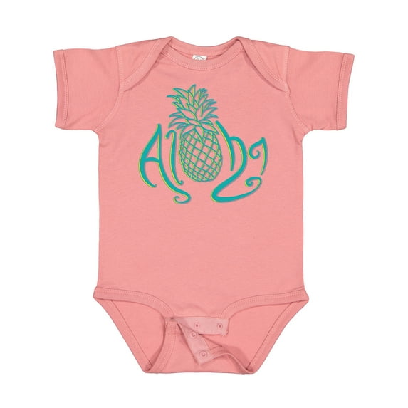 Inktastic Aloha- with Multicolor Teal Pineapple Boys or Girls Baby Bodysuit