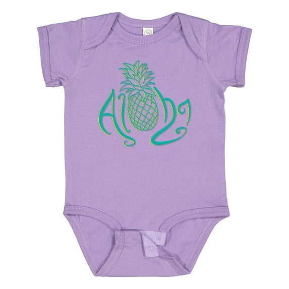 Inktastic Aloha- with Multicolor Teal Pineapple Boys or Girls Baby Bodysuit