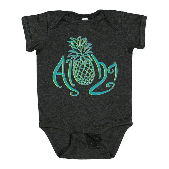 Inktastic Aloha- with Multicolor Teal Pineapple Boys or Girls Baby Bodysuit
