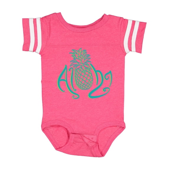 Inktastic Aloha- with Multicolor Teal Pineapple Boys or Girls Baby Bodysuit
